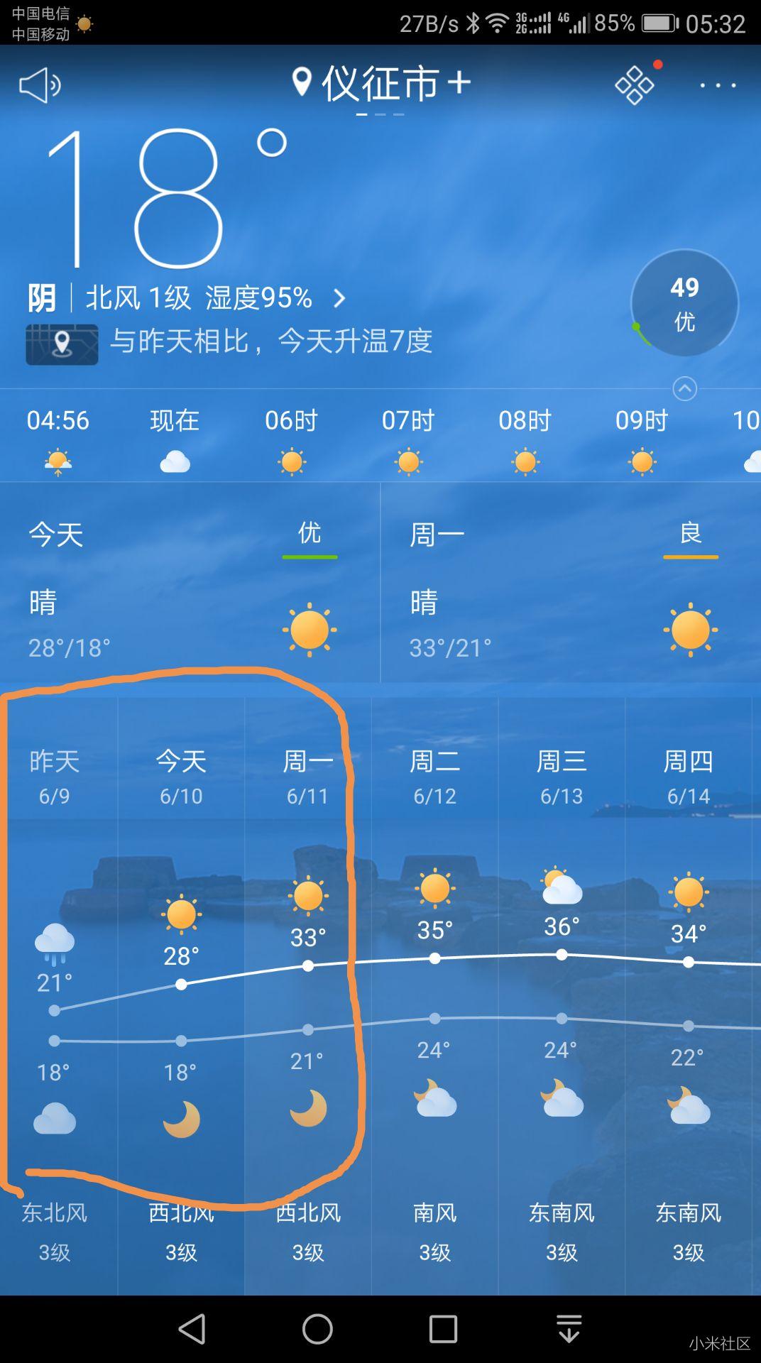 手环3的天气预报