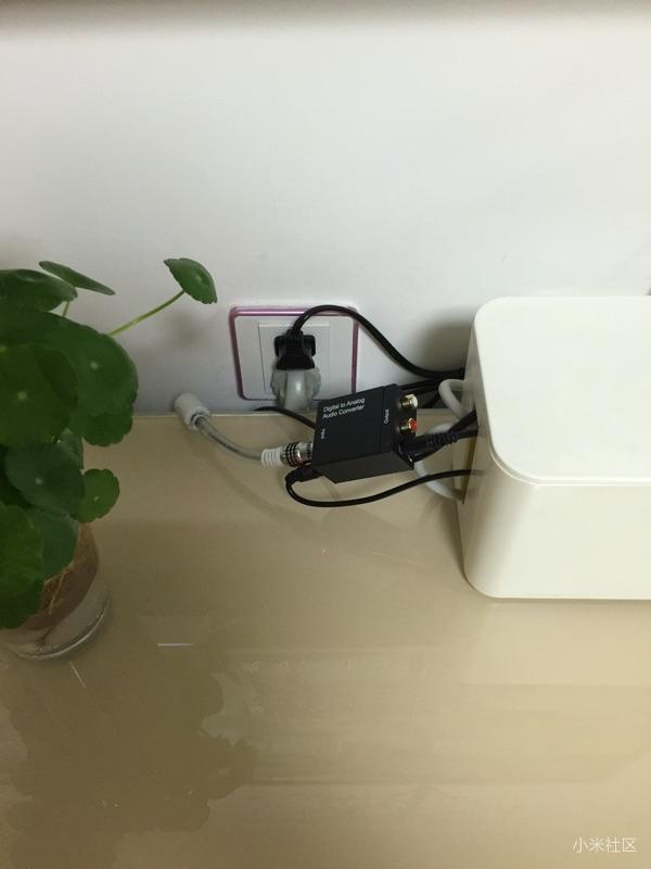 小米电视3s SPDIF接口外接音响 红白3.5转换器