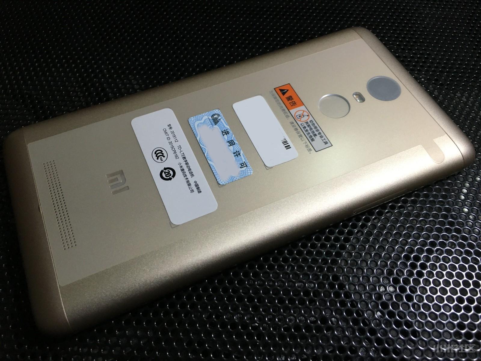 红米note 3全网通 16g标配金色多图!